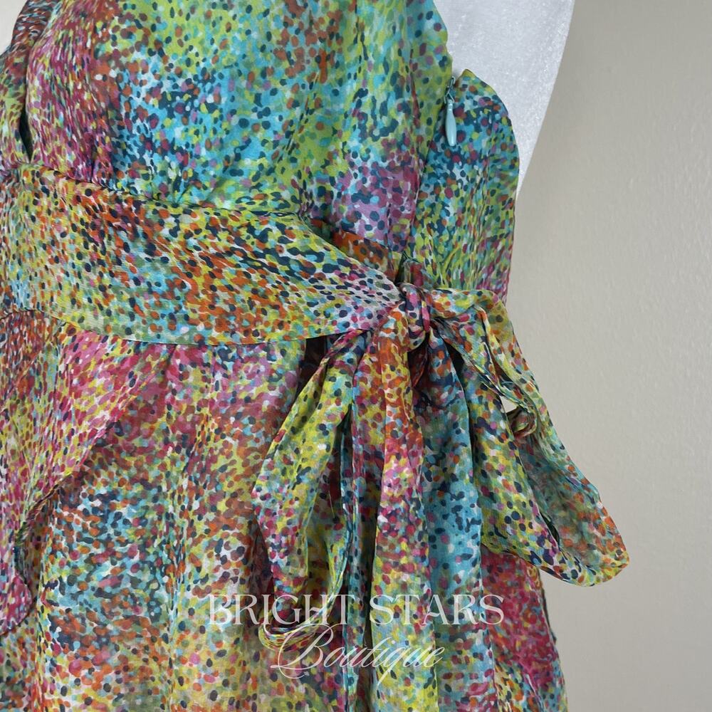 Rare Multicolor Silk Halter Top ASO Brooke Davis One Tree Hill Y2K Sophia Bush - Picture 7 of 8